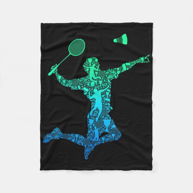 Badmintonspelare Shuttle Pojkar Barn Män Ungdom  Fleecefilt (Framsidan)