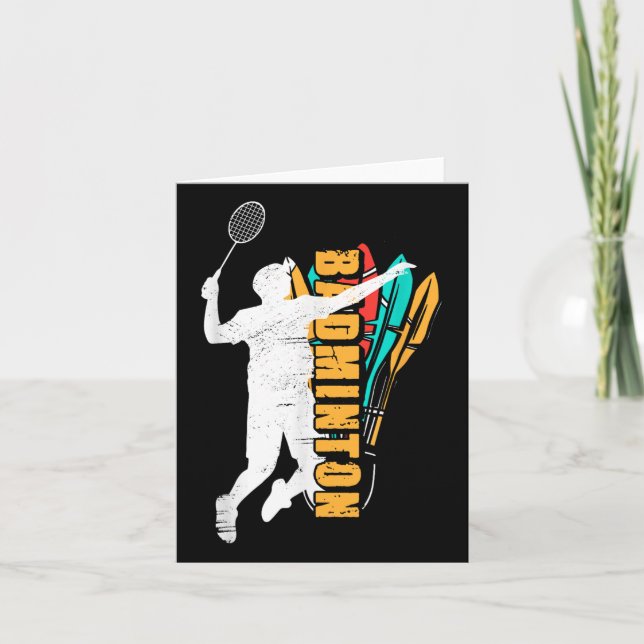 Badmintonspelare _ Shuttle Racket _ Badminton  Kort (Framsida)