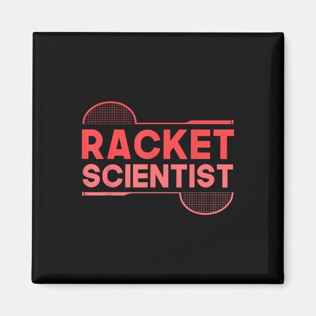 Badmintonspelare Shuttle Racket Forskare Badminton Magnet (Framsidan)
