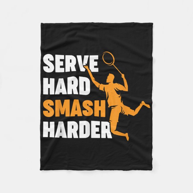 Badmintonspelare Shuttle Serve Hård Smash Hårdare  Fleecefilt (Framsidan)