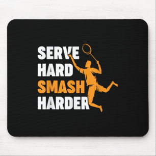 Badmintonspelare Shuttle Serve Hård Smash Hårdare Musmatta