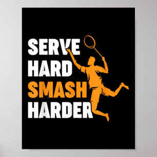 Badmintonspelare Shuttle Serve Hård Smash Hårdare Poster