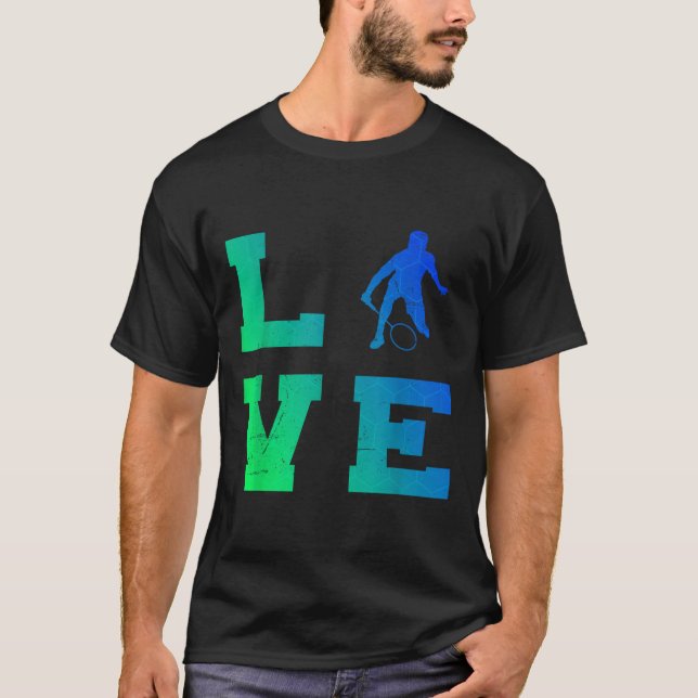 Badmintonspelare Shuttle Squash Herrbadminton  T Shirt (Framsida)
