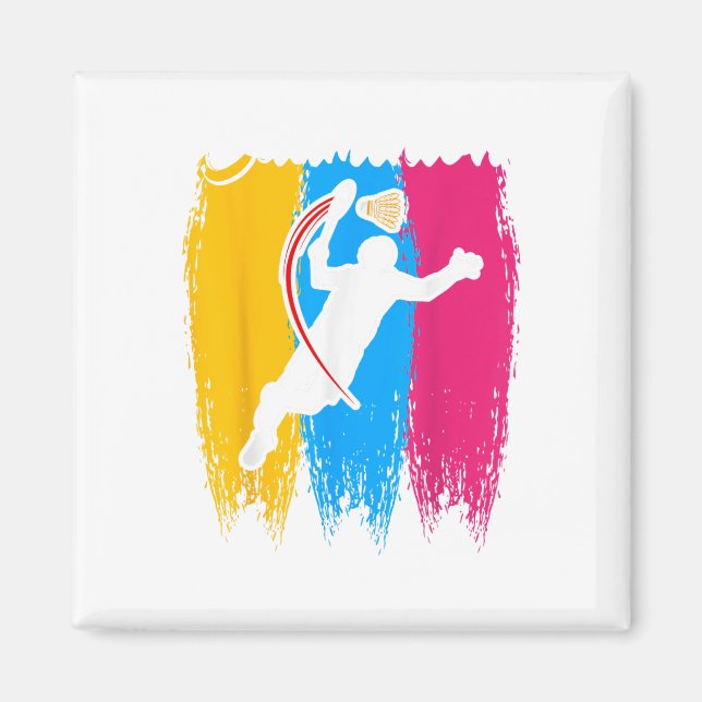 Badmintonspelare Shuttle Time Smash Rackets Lover  Magnet (Framsidan)