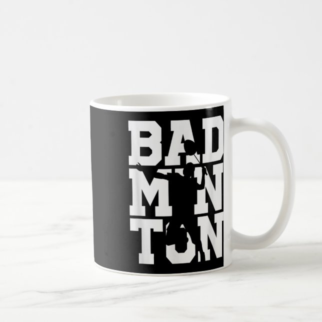 Badmintonspelare Slag Racket Kotte Spel Idrottare  Kaffemugg (Höger)