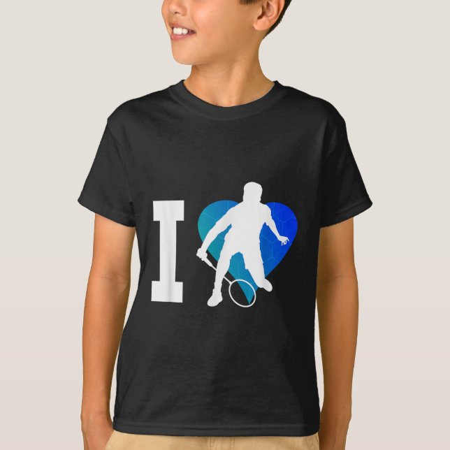Badmintonspelare Squash Herrar Shuttle Badminton  T Shirt (Framsida)