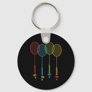 Badmintonspelare Team Shuttle Tränare Match Badmin Nyckelring