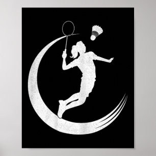 Badmintonspelare Tee Shuttle Flickor Shuttler Roma Poster