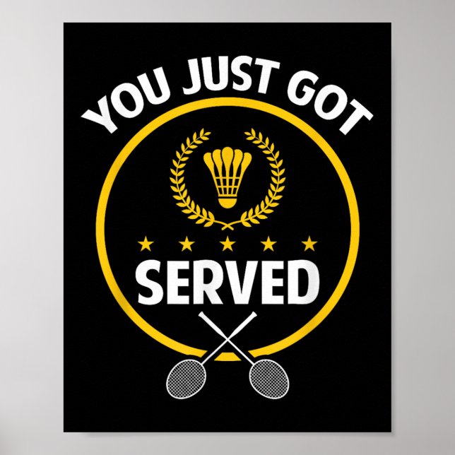 Badmintonspelare Tröja Rolig Serverad Badminton Kä Poster (Framsidan)