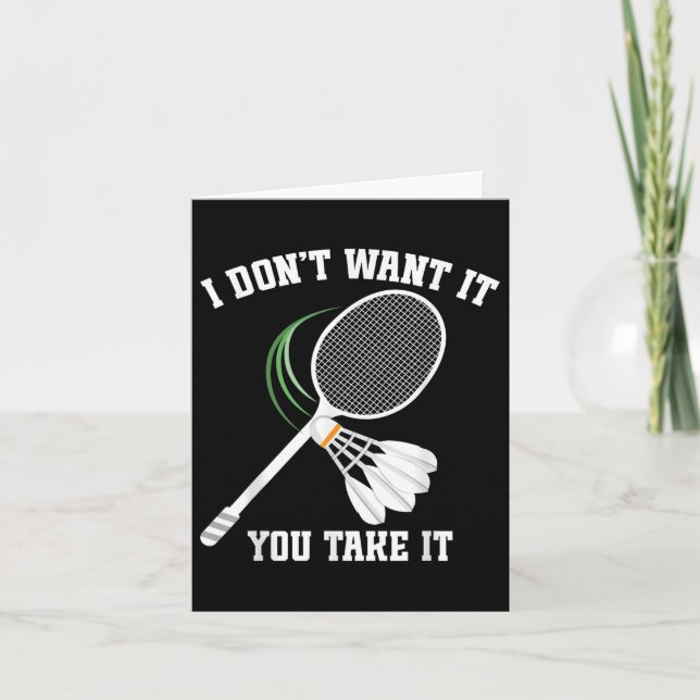 Badmintontränare Inget gråtande badmintonspelare S Kort (Framsida)