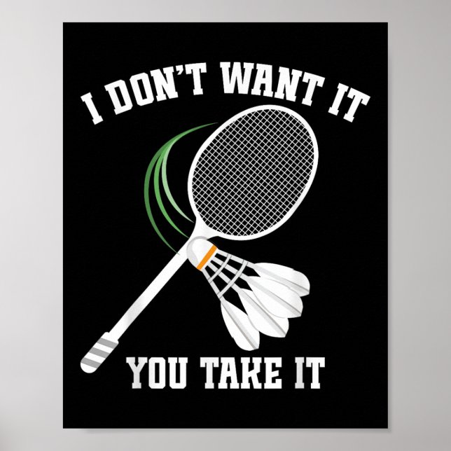 Badmintontränare Inget gråtande badmintonspelare S Poster (Framsidan)