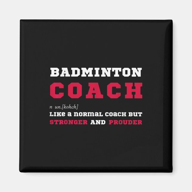 Badmintontränare Sport Coaching Definition Present Magnet (Framsidan)