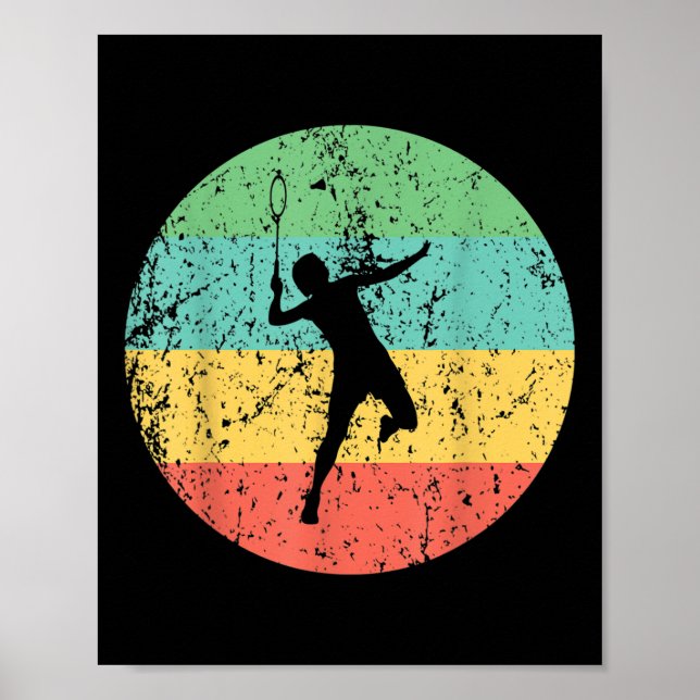 Badmintontröja - Vintage Retro Badmintonspelare  Poster (Framsidan)