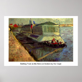 Badning Flyter på Seine på Asniere av Van Gogh. Poster
