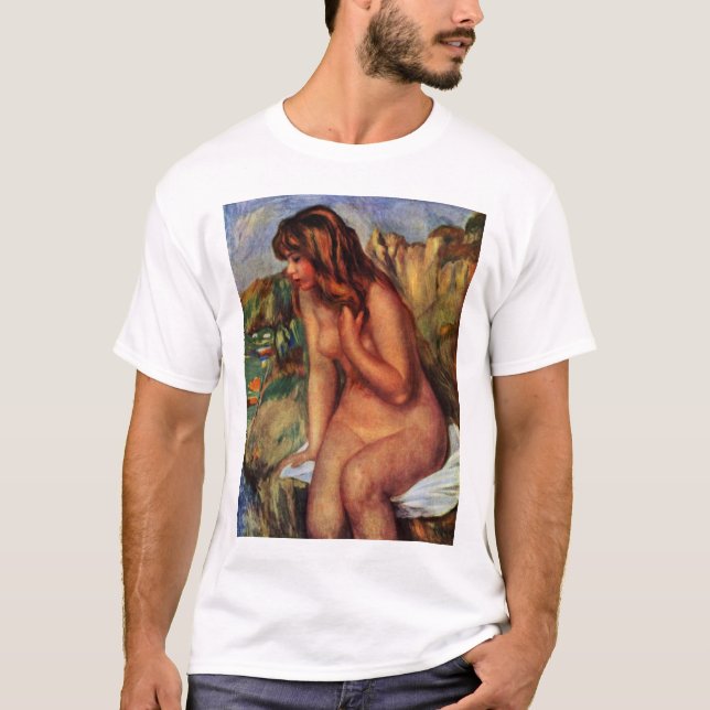 Badning som placeras på en sten av Pierre-Auguste Tee Shirt (Framsida)