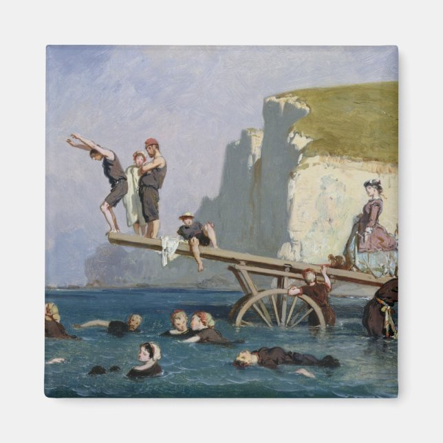 Badning vid Etretat Magnet (Framsidan)