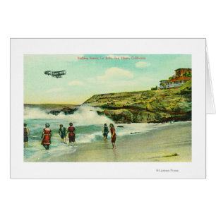 Badningplats på La Jolla BeachSan Diego, CA Hälsningskort