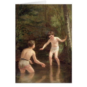 Badningpojkar, 1873 hälsningskort