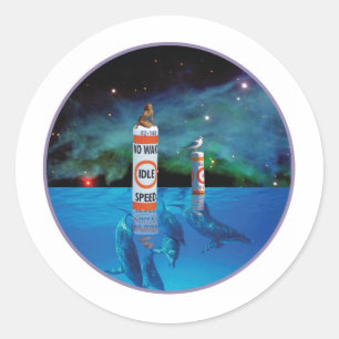 Badningskönhetsitta på ingen vakzonmarkör runt klistermärke