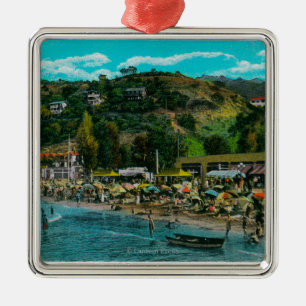 Badningstranden på Avalon, Catalina ö Julgransprydnad Metall