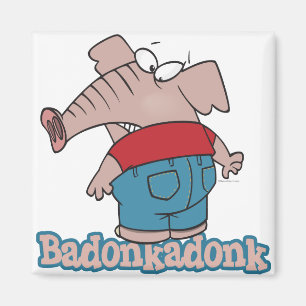Badonkadonk elephant tecknad magnet