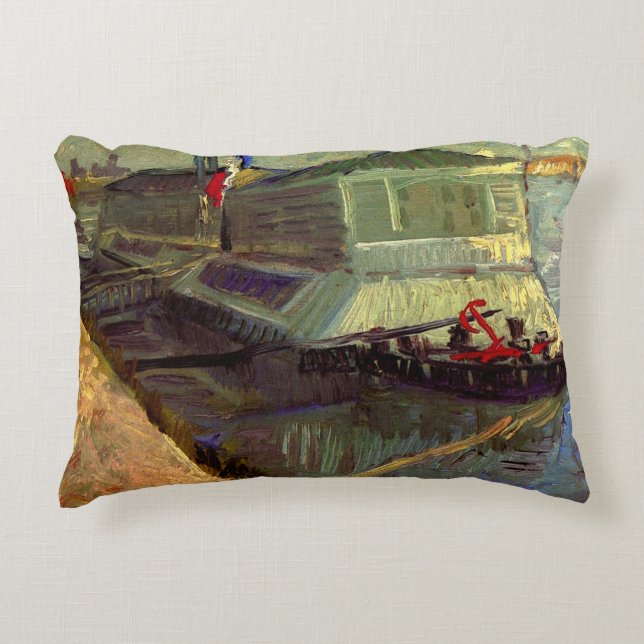 Badräcke på Seine Asniere av Vincent van Gogh Prydnadskudde (Framsidan)