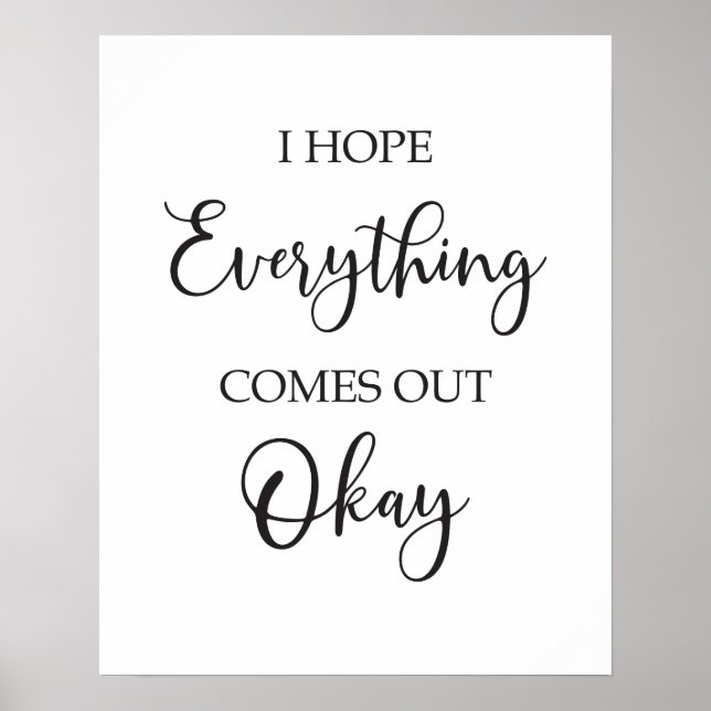 badrumsskylt | Jag hoppas att allt går bra Poster (Framsidan)