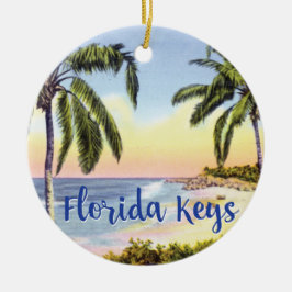 Badscenen Florida Nycklar Julgransprydnad Keramik