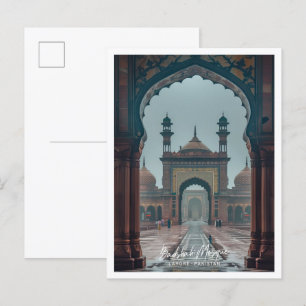 Badshahi Mosque i Lahore Art-berömden ställe Vykort