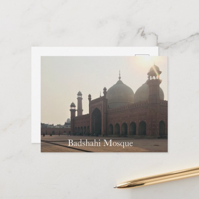 Badshahi Mosque Lahore Pakistan Postcard Vykort (Fram/Back In Situ)