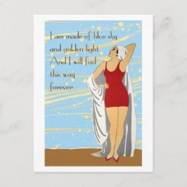 Badskönhet vid stranden vykort