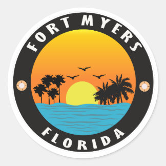 Badstranden Florida-fort myers Runt Klistermärke