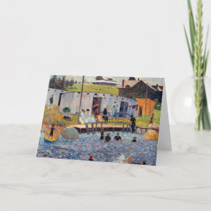 Badtimmen efter Renoir Impressionist Painting Kort