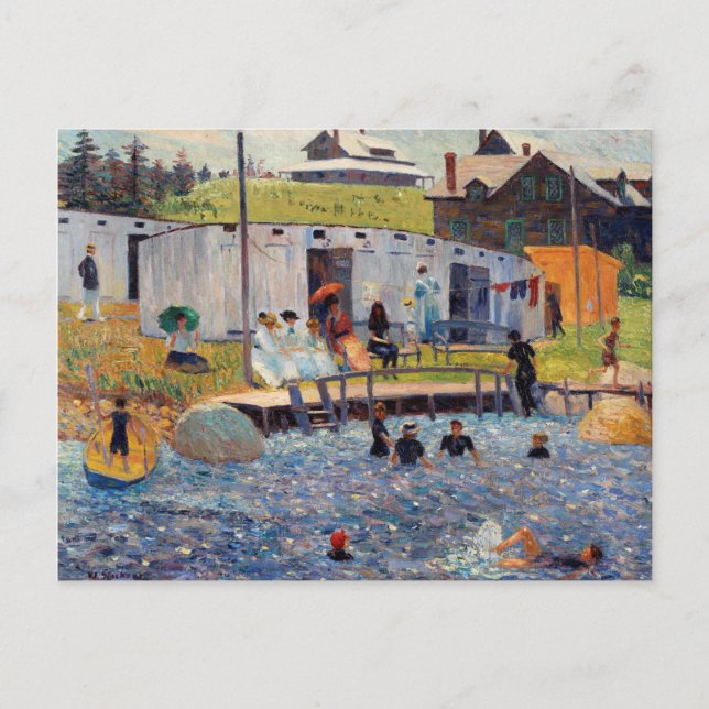 Badtimmen efter Renoir Impressionist Painting Vykort (Framsida)