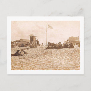 Badvakt, Harvey Cedars, New Jersey Vintage Vykort