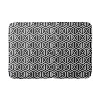 Badvandringsmatta Svart Vit Hexagon Geometriskt Mö