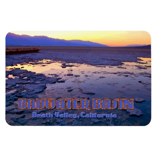 Badwater Basin ~ Death Valley, Kalifornien Magnet (Horisontell)