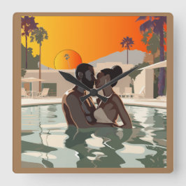 BAE -CATION #1 Väggslås Fyrkantig Klocka