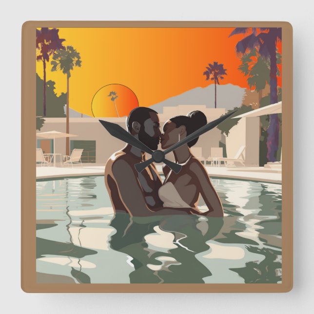 BAE -CATION #1 Väggslås Fyrkantig Klocka (Framsida)