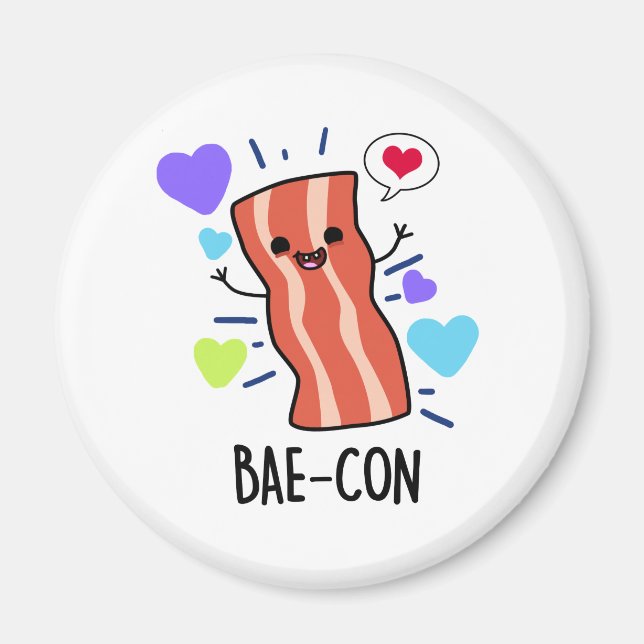 Bae-con Funny Bacon Pun Magnet (Framsidan)