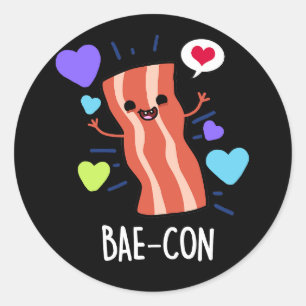 Bae-con Funny Bacon Pun Runt Klistermärke