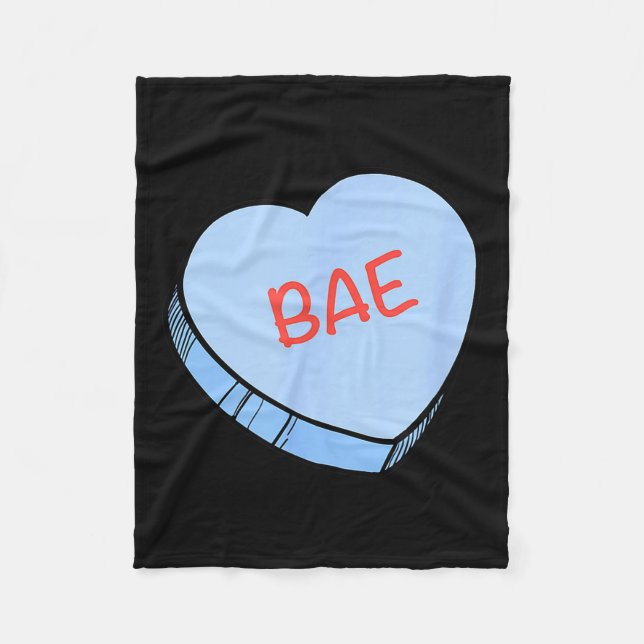 “Bae” Konversationshjärtan Alla hjärtans dag  Fleecefilt (Framsidan)