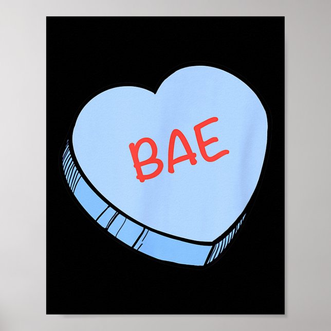 “Bae” Konversationshjärtan Alla hjärtans dag  Poster (Framsidan)