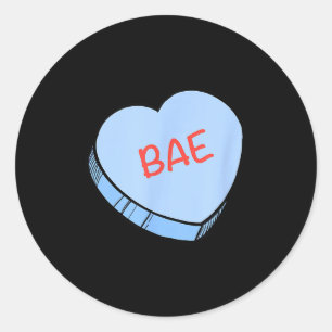 “Bae” Konversationshjärtan Alla hjärtans dag Runt Klistermärke