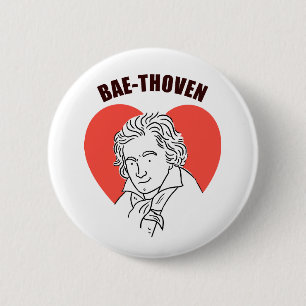 Bae-Thoven Classical Music Pun Button Pin Knapp