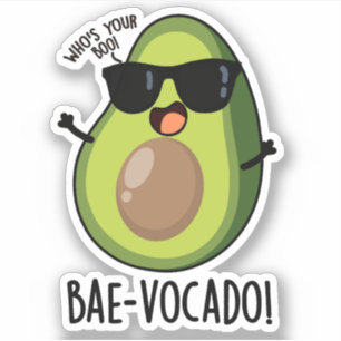 Bae-vocado Funny Avocado Pun Klistermärken
