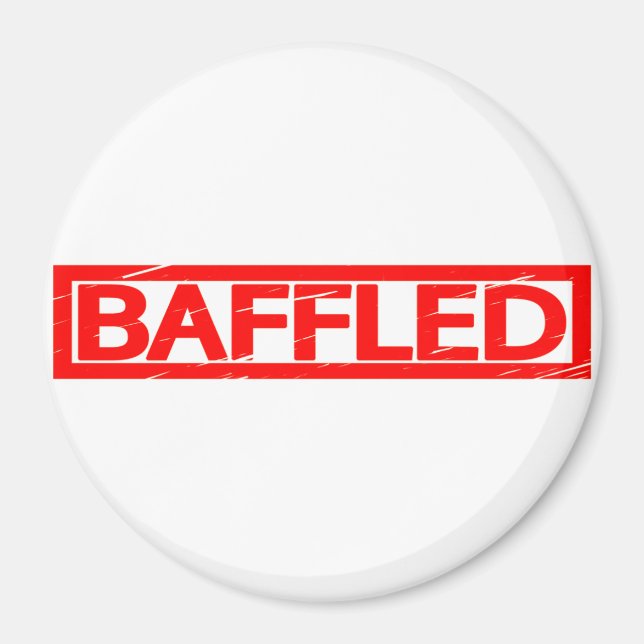 Baffled Frimärke Magnet (Framsidan)