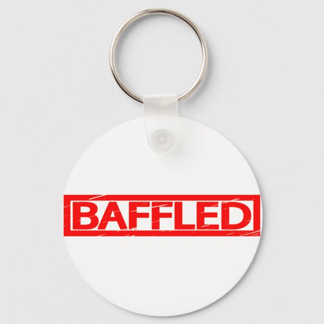 Baffled Frimärke Nyckelring (Framsida)