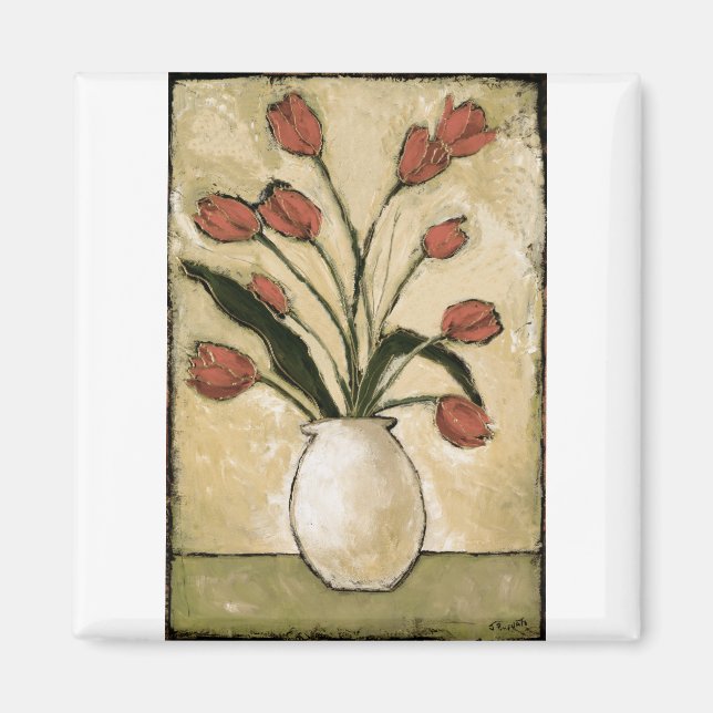 BAG10-V2 Tulips i Red.tif Magnet (Framsidan)