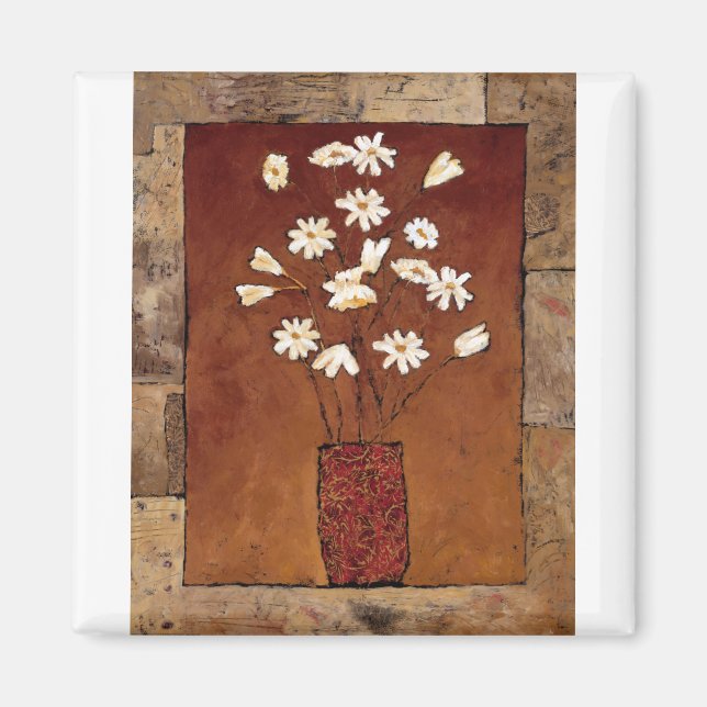 BAG12 White Flowers.tif Magnet (Framsidan)